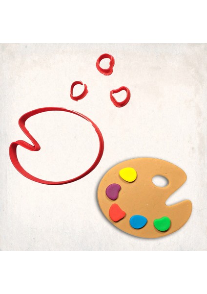 Palet Boya Detay Kurabiye Kalıp Seti 4’lü