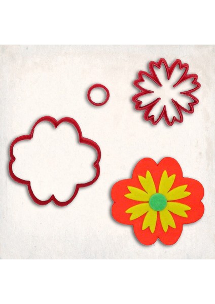 Çiçek-7 Detay Kurabiye Kalıp Seti 3’lü