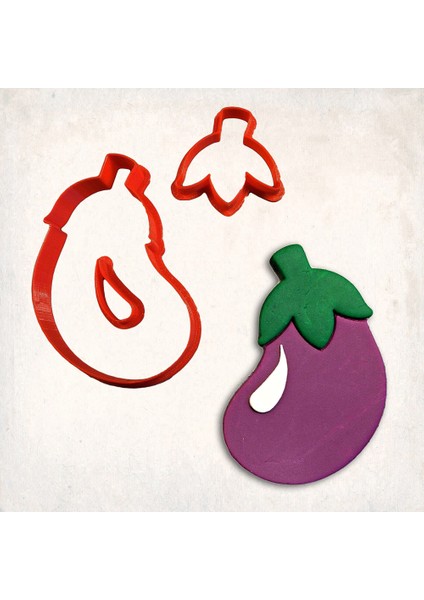 Patlıcan Detay Kurabiye Kalıp Seti 3’lü