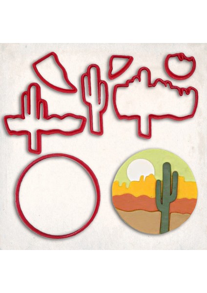 Çöl Kaktüsü Detay Kurabiye Kalıp Seti 6’lı