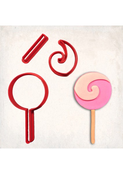 Spiral Şeker Detay Kurabiye Kalıp Seti 3’lü