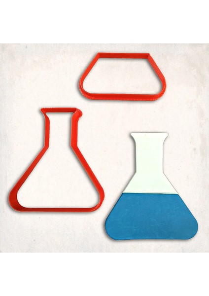 Deney Şişesi Detay Kurabiye Kalıp Seti 2’li