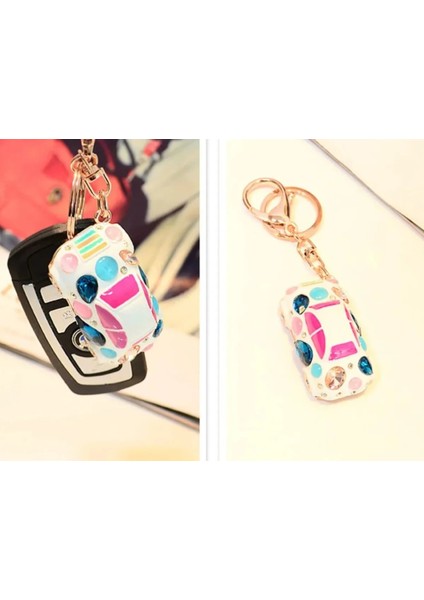 Metal Retro Motosiklet Anahtarlık Renkli Rhinestone 1 Adet fiyatları