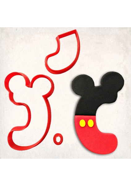 Miki Fare C Harfi Detaylı Kurabiye Kalıp Seti 3 Parça