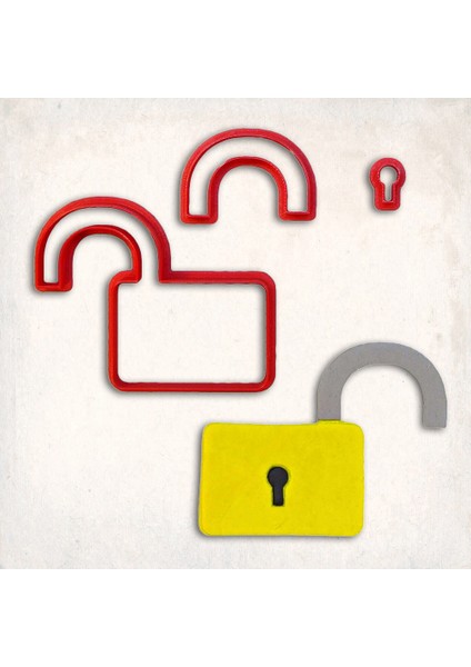 Kilit Detay Kurabiye Kalıp Seti 3’lü