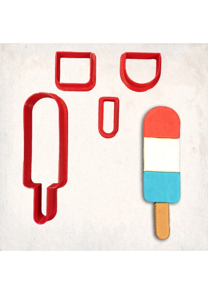 Dondurma-5 Detay Kurabiye Kalıp Seti 4’lü