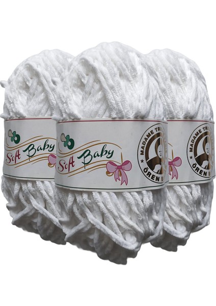 Ören Soft Baby Kadife Örgü İpi 501 3 Adet
