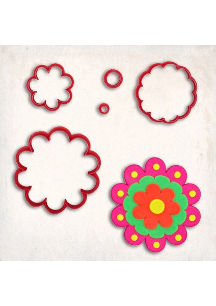 Çiçek-6 Detay Kurabiye Kalıp Seti 5’li