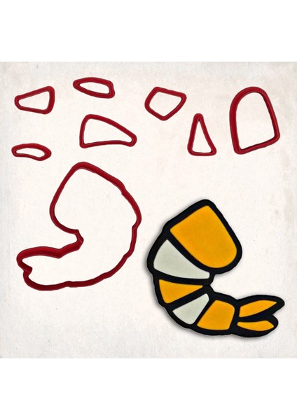 Karides Detay Kurabiye Kalıp Seti 8’li