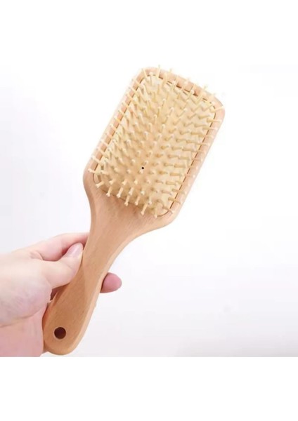 Bambu Uçlu Ahşap Saç Fırçası Tarak