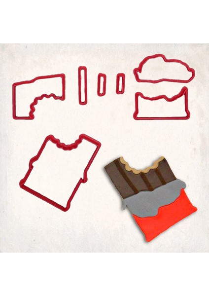 Kitkat Çikolata Detay Kurabiye Kalıp Seti 7’li