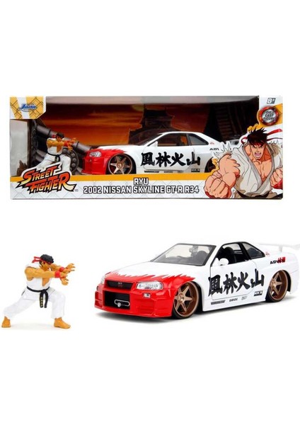 1/24 Street Fighter Nissan Skyline Gtr R34 Ryu Figürü ile Birlikte