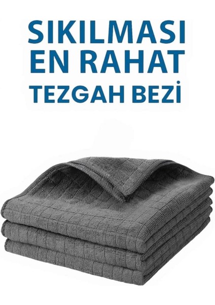 40X40 Kareli Mutfak Tezgah Cam Yer ve Araç Temizleme Bezi 3ADET