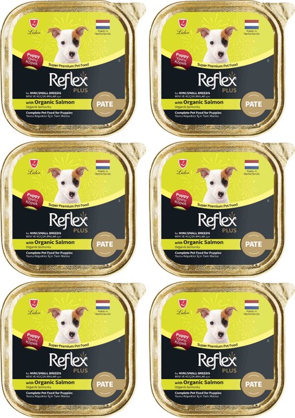 Pate Organik Somonlu Mini ve Küçük Irklar Için Yavru Köpek Konservesi 85GR - 6 Adet