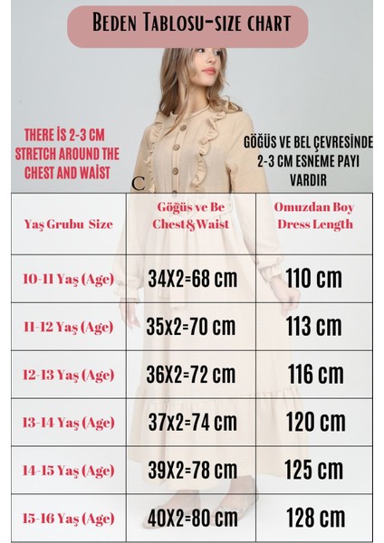 Kız Çocuk Uzun Boydan Aerobin Keten Tesettür ELBISE-ELB-0007-M modelleri