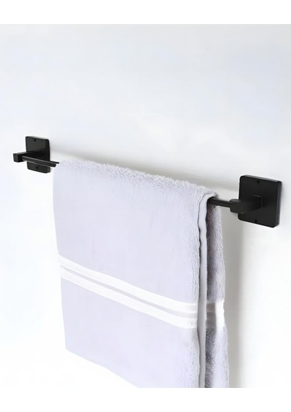 Menashop Metal Uzun Kağıt ve Kumaş Havluluk, Banyo , Mutfak Havluluk, Paslanmaz Yapışkanlı Askı, Havlu Standı, Banyo, Mutfak Askısı, Havlu Tutucu, 40 cm