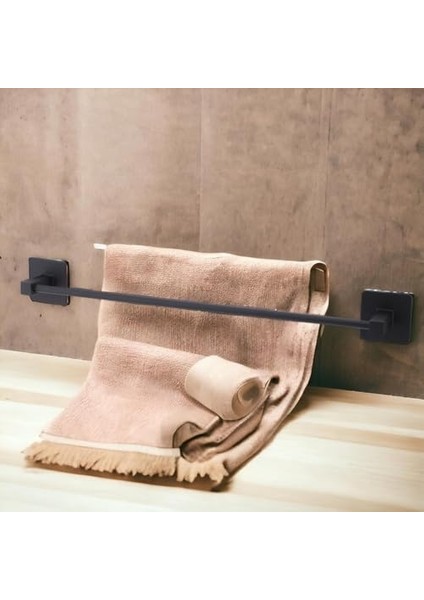 Menashop Metal Uzun Kağıt ve Kumaş Havluluk, Banyo , Mutfak Havluluk, Paslanmaz Yapışkanlı Askı, Havlu Standı, Banyo, Mutfak Askısı, Havlu Tutucu, 40 cm