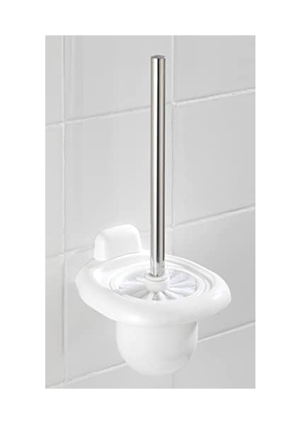 Menashop 17947100 Tuvalet Seti Pure, Tuvalet Fırçası Tutucu, Akrilonitril Bütadien Stirol (Abs), 15,5 x 36 x 16 cm, Beyaz