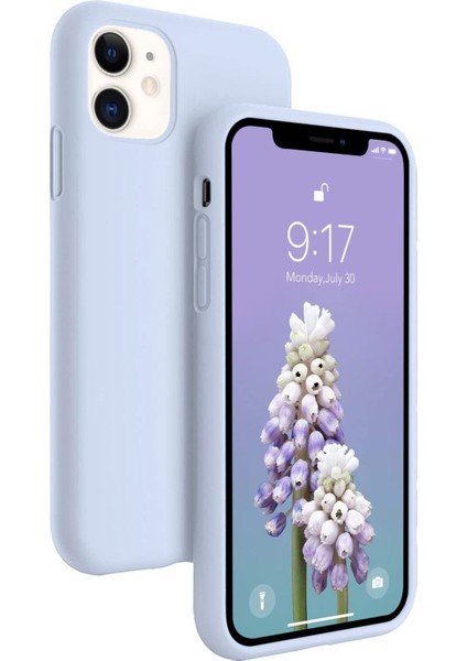 Apple iPhone 11 Uyumlu Kadife Iç Yüzeyli Yumuşak Silikon Yüksek Kalite Lansman Kılıf-Bebe Mavi