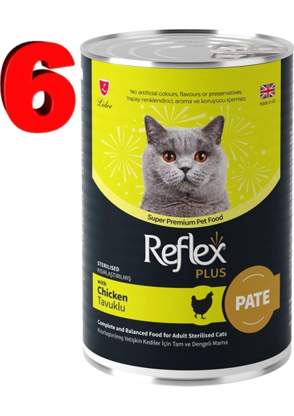 Plus Tavuklu Kısır Kedi Konserve 395GR 6 Tane