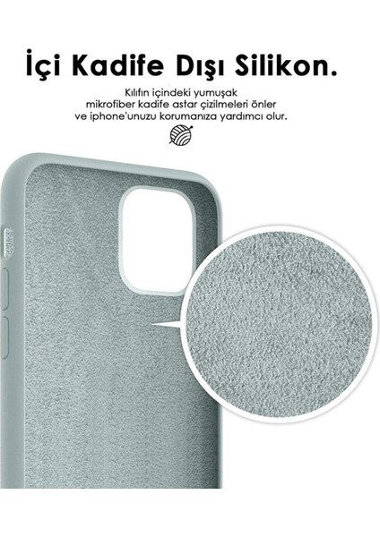 Apple iPhone 15 Pro Max Uyumlu Kadife Iç Yüzeyli Yumuşak Silikon Yüksek Kalite Lansman Kılıf-Fıstık Yeşili