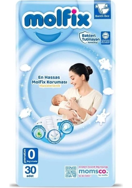 Nessiworld Molfix Premature Bebek Bezi 0 Beden 0-3 kg 30 Adet