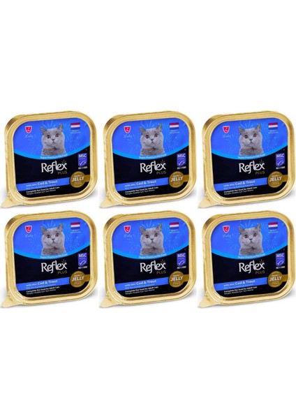 Jöle İçinde Parça Morina ve Alabalıklı Yetişkin Kedi Konservesi 85 gr - 6 Adet
