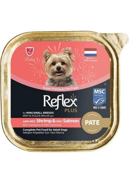 Pate Karidesli ve Somonlu Küçük Irk Köpek Yaş Maması 85GR - 12 Adet