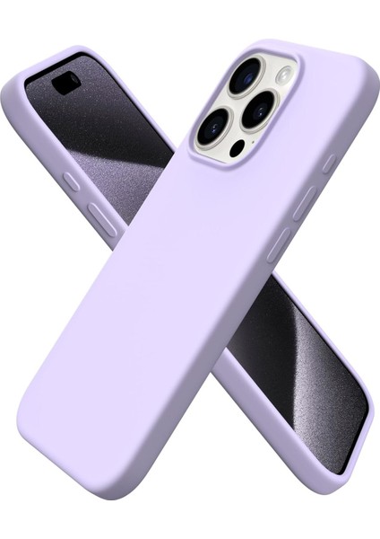 Apple iPhone 16 Pro Max Uyumlu Kadife Iç Yüzeyli Yumuşak Silikon Yüksek Kalite Lansman Kılıf-Lila