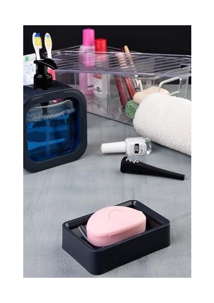 Menashop Tasarım 4 Parça Banyo Aksesuar Seti Modern Hafif Lüks Yıkama Kabı Banyo Aksesuarları Banyo Seti Losyon Şişeleri, Diş Fırçası Tutacağı, Diş Kupası, Sabunluk