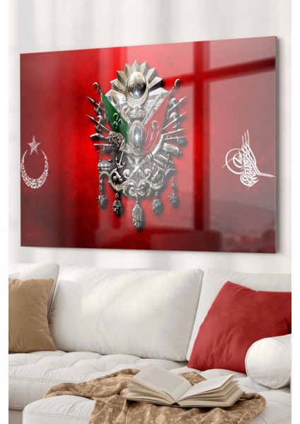 Osmanlı Tuğrası | Osmanlı Temalı Cam Tablo | 50 x 70 cm
