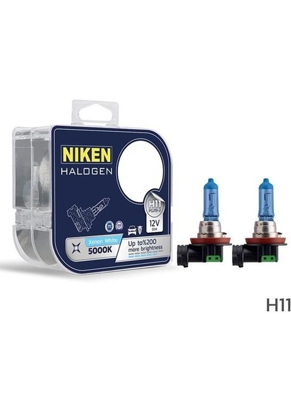 Nıken 2 Adet Takım 12V H11 55W Beyaz Işık Ampul PG319-2 5000K