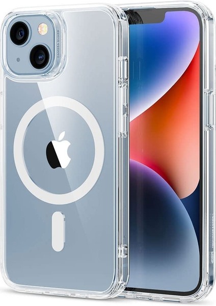 iPhone 13 / 14 Kılıf Magsafe Wireless Şarj Özellikli Şeffaf Kılıf