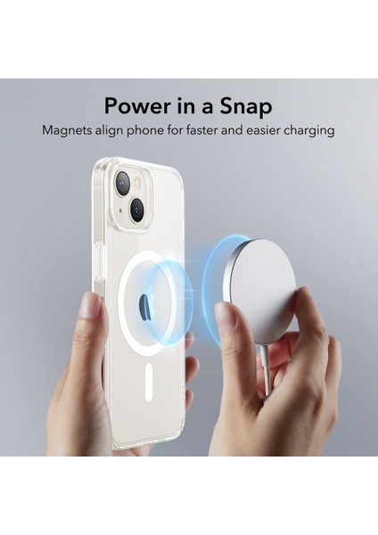 iPhone 13 / 14 Kılıf Magsafe Wireless Şarj Özellikli Şeffaf Kılıf