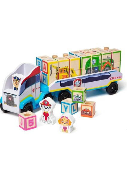 Menashop & Doug Paw Devriye Ahşap Abc Blok Kamyon