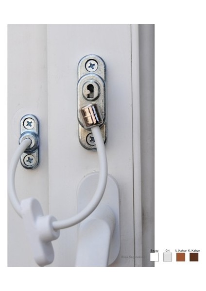 Anahtarlı Halatlı Pvc Kapı Pencere Emniyet Kilidi