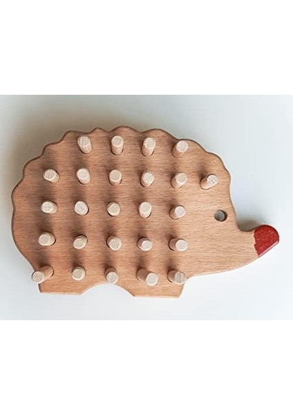 Menashop Home Montessori Oyuncak, Ahşap Montessori Oyuncak, Sevimli Kirpi Ahşap Oyuncakl, Eğitici Çocuk Oyuncakları (Kirpi)