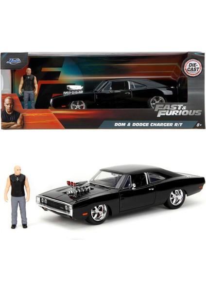1/24 Fast & Furious 1970 Dodge Charger Dom Figürü ile Birlikte