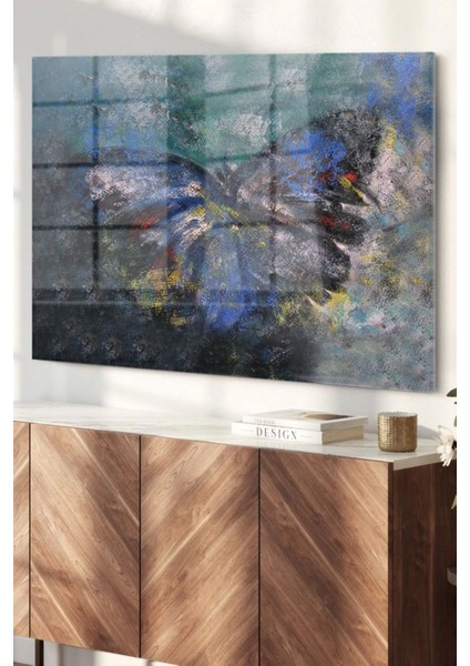 Renkli Kelebek Çizimi |hayvan Temalı Cam Tablo | 50 x 70 cm