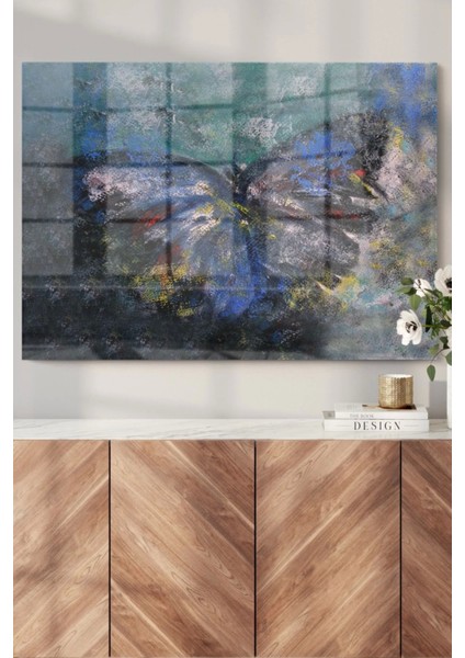 Renkli Kelebek Çizimi |hayvan Temalı Cam Tablo | 50 x 70 cm fiyatları