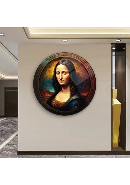 Monalisa Sanatsal Yuvarlak Cam Tablo modelleri