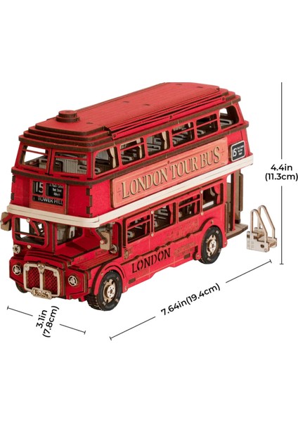 Minyatür London Bus | Ahşap Landon Bus| 3D Puzzle