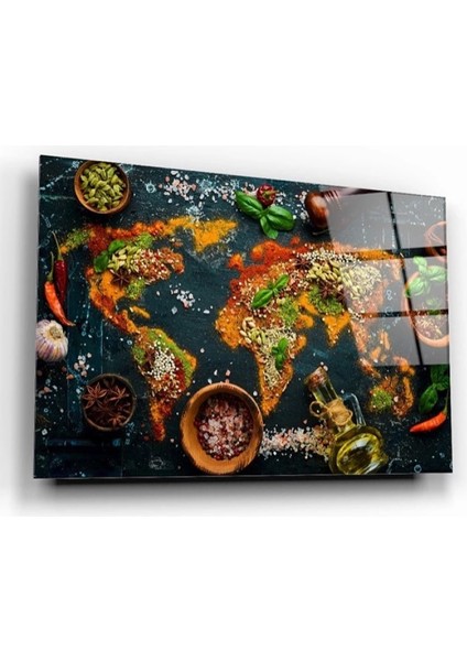 Baharatlar ve Zeytin Yağı Mutfak Sanatsal Cam Tablo fiyatları