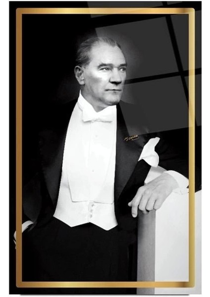 Atatürk Altın Çerçeve Cam Tablo indirimleri