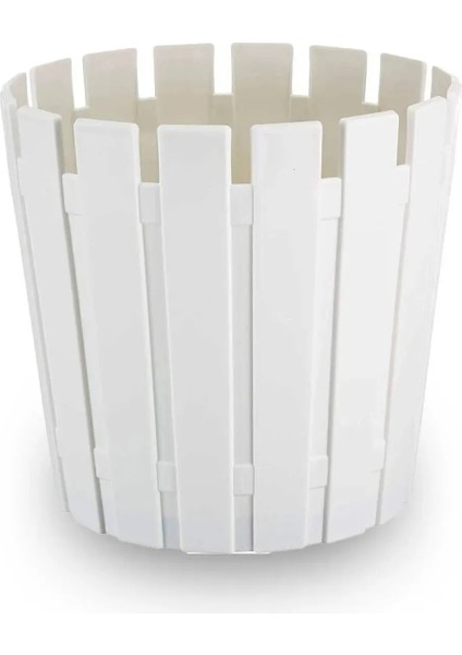 Akasya Çit Desen Saksı 8,5 Litre 27CM Plastik Drenaj Izgaralı Bitki Çiçek Saksısı