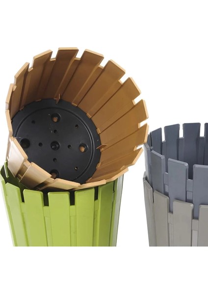 Akasya Çit Desen Saksı 8,5 Litre 27CM Plastik Drenaj Izgaralı Bitki Çiçek Saksısı
