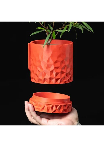 Sade ve Geometrik Tasarımlı Modern Vazo Kırmızı fiyatları