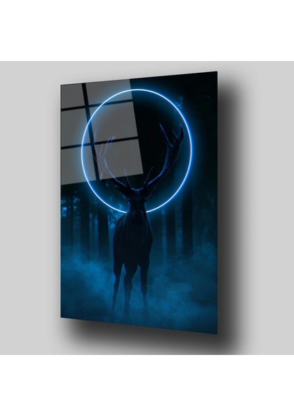 Mavi Geyik Cam Tablo modelleri