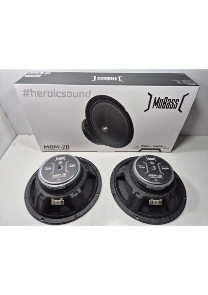 20CM Midrange – Mobass Mbm-20 Midrange - 120 Rms Pro Midrange