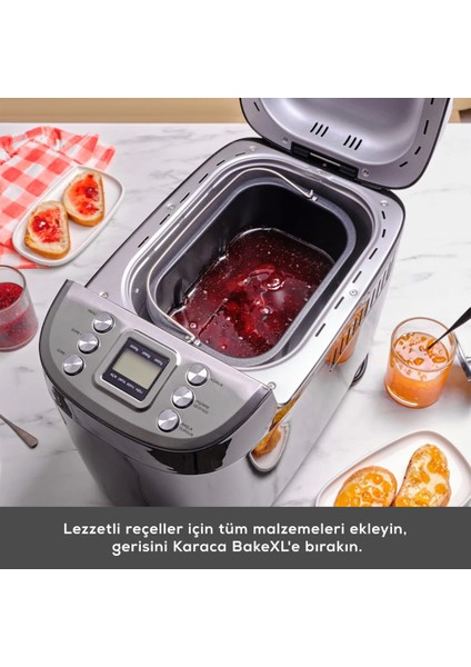 850W Güç Reçel, Yoğurt, Hamur Yoğurma ve Ekmek Yapma Makinesi Çift Bıçaklı Inox Siyah, 1500 G, 45 Farklı Tarifli Kitapçıklı